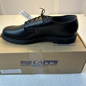 Capps AirLite Uniform Black Dress Shoe Vibram Soles Leather Men SZ 12 NEW in Box